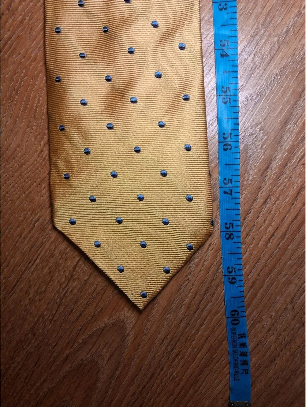 Brooks Brothers Silk Tie Yellow Polka Dot Made in USA Wide